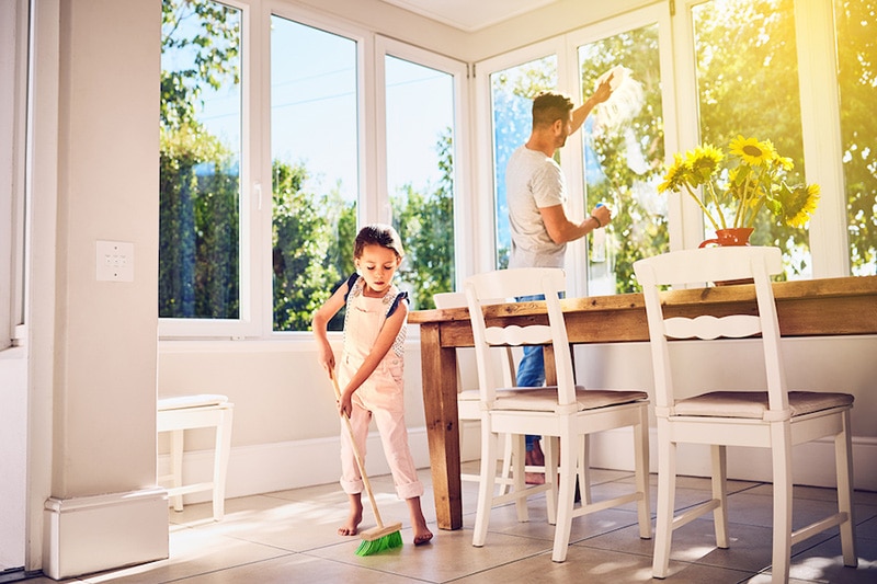 How environmental issues can affect your ac, kid cleaning with dad